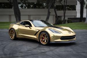 2019 Chevrolet Corvette Convertible Gold on Forgiato Wheels (GTR)